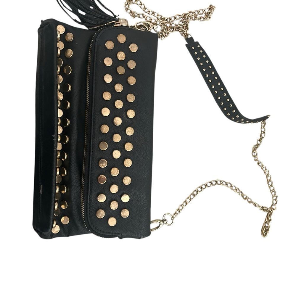 Black vegan leather clutch and crossbody bag - Picture 5 of 5